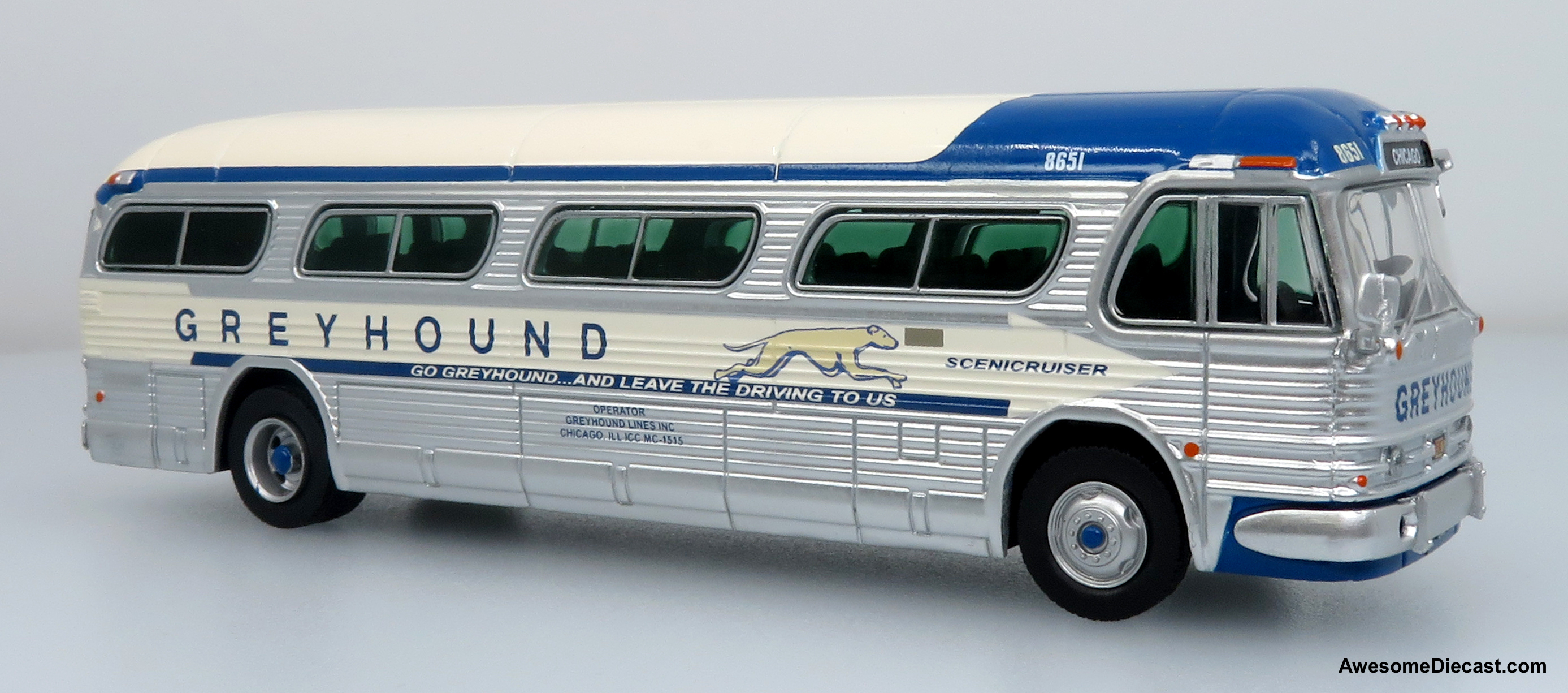 LAST ONE!! 1959 GM PD4104 Coach: Greyhound 1:87 (HO) Diecast Model Bus by Iconic Replicas Questions & Answers