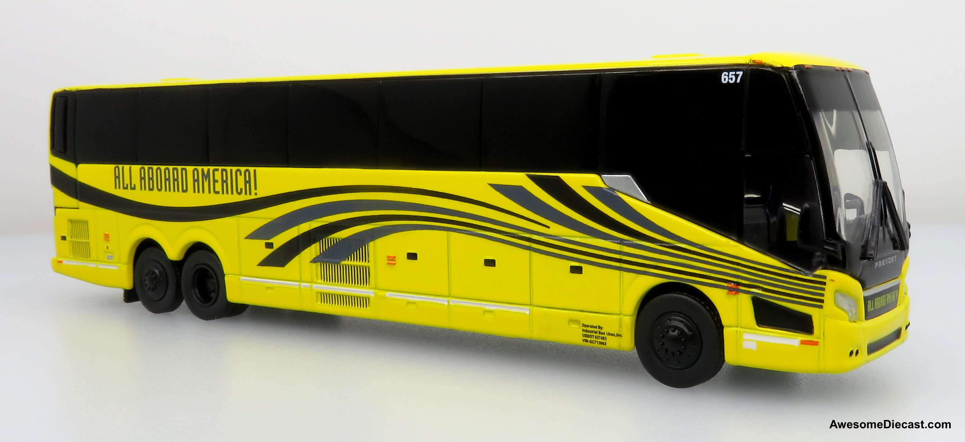 Prevost H3-45 Coach: All Aboard America 1:87 Diecast Model Bus by Iconic Replicas Questions & Answers